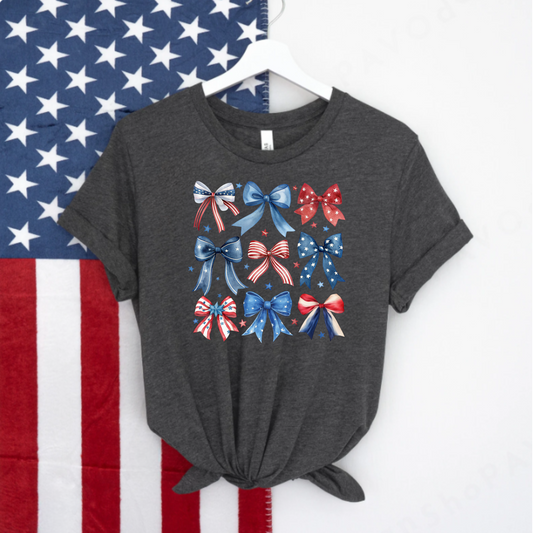 T-Shirt Patriotic Bows Unisex Jersey Tee