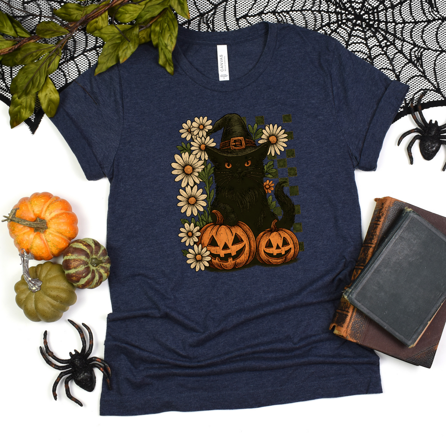 Black Cat and Pumpkins T-Shirt