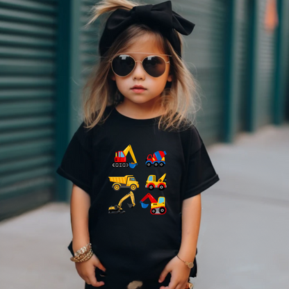 Construction Vehicles Print tee