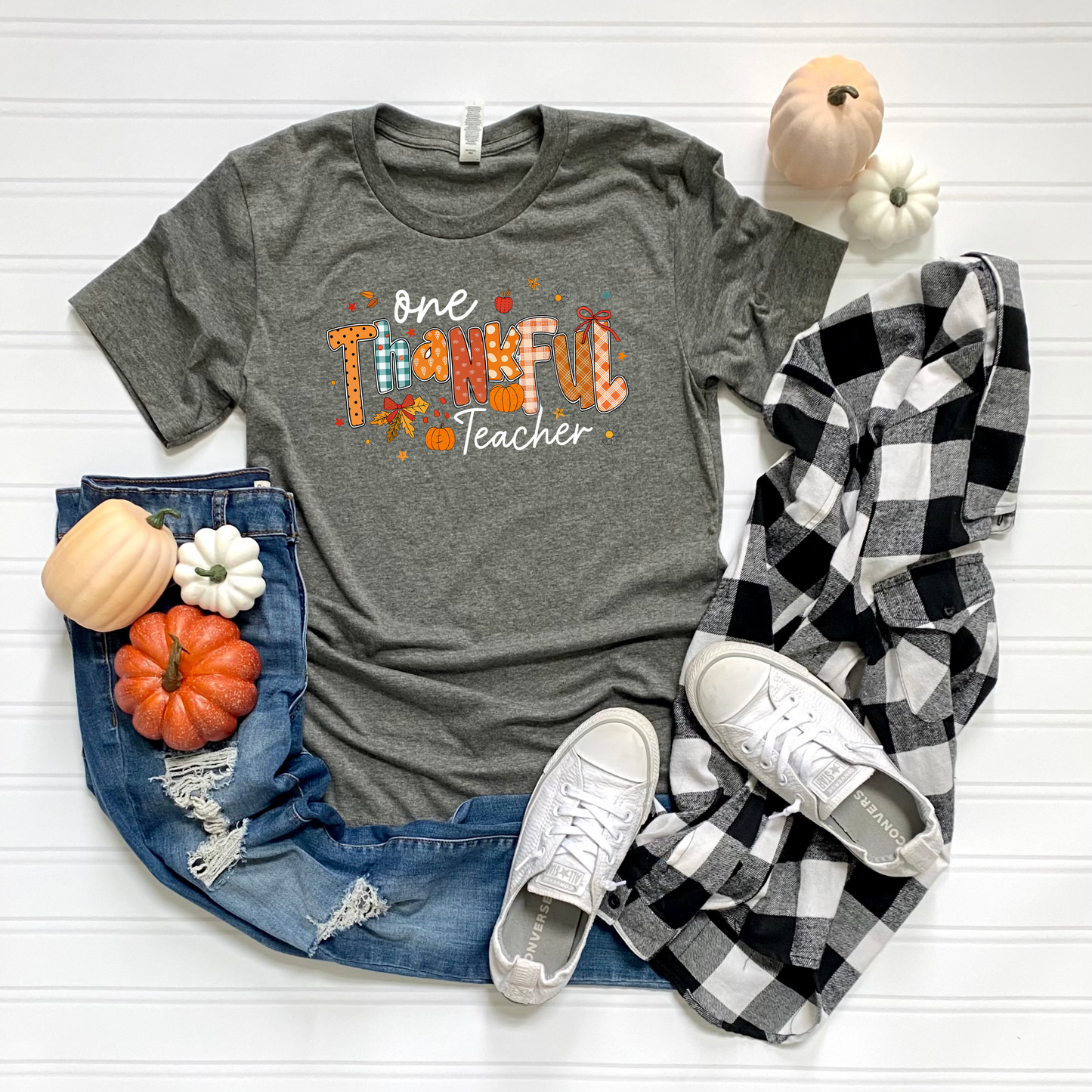 Teacher Appreciation Unisex Softstyle T-Shirt - One Thankful Teacher Design
