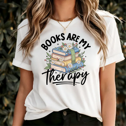 Book Lover Unisex Tee - Books are my therapy