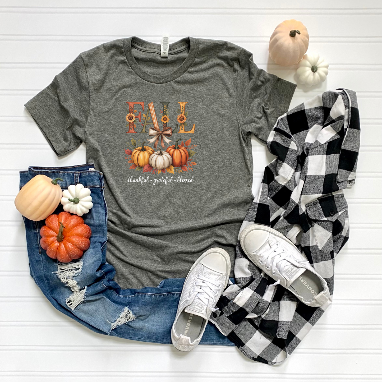 Fall Thankful Grateful Blessed T-Shirt