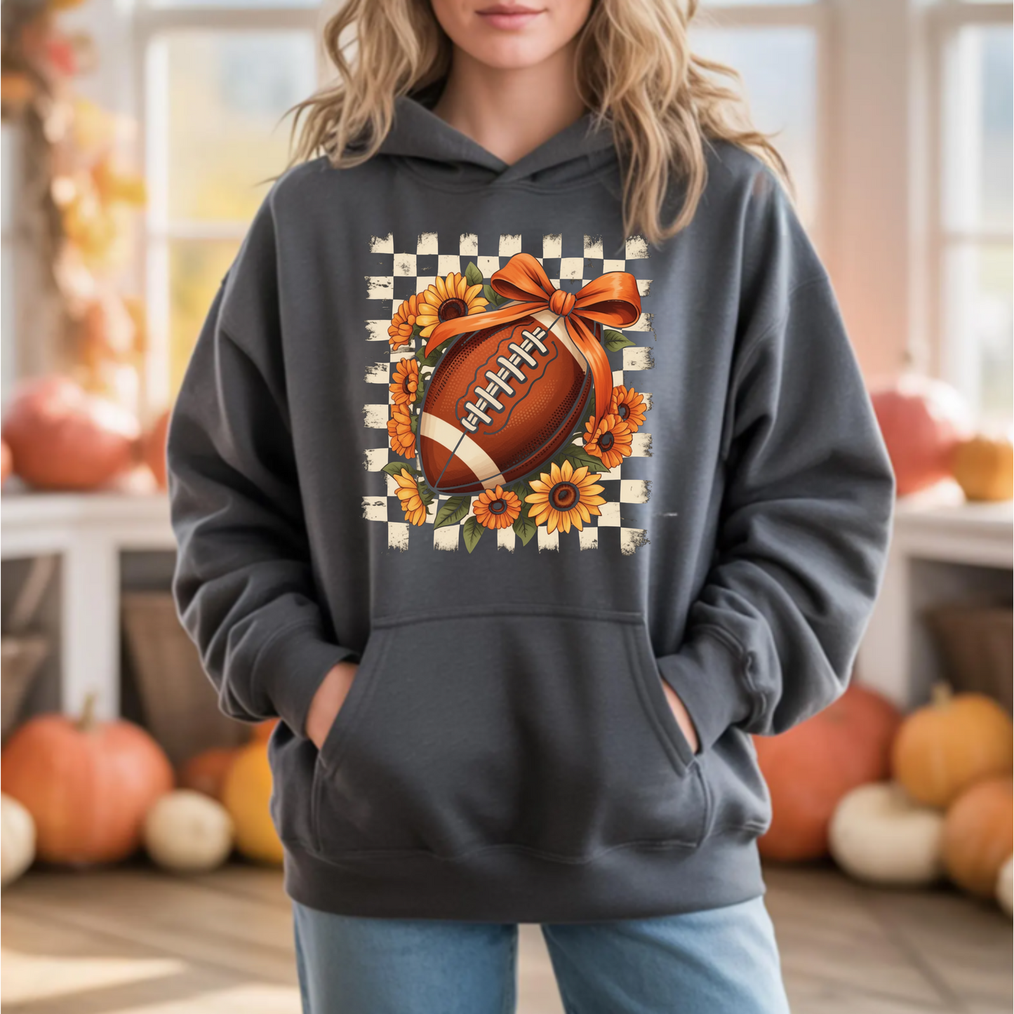 Floral Fall Football Hoodie