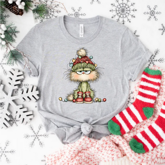 Whimsical Holiday Cat T-Shirt