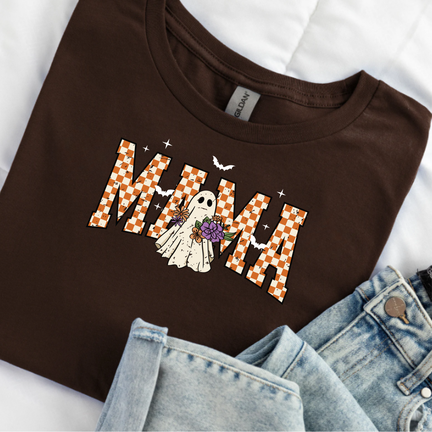 Unisex T-Shirt Mama with Ghost Halloween Shirt