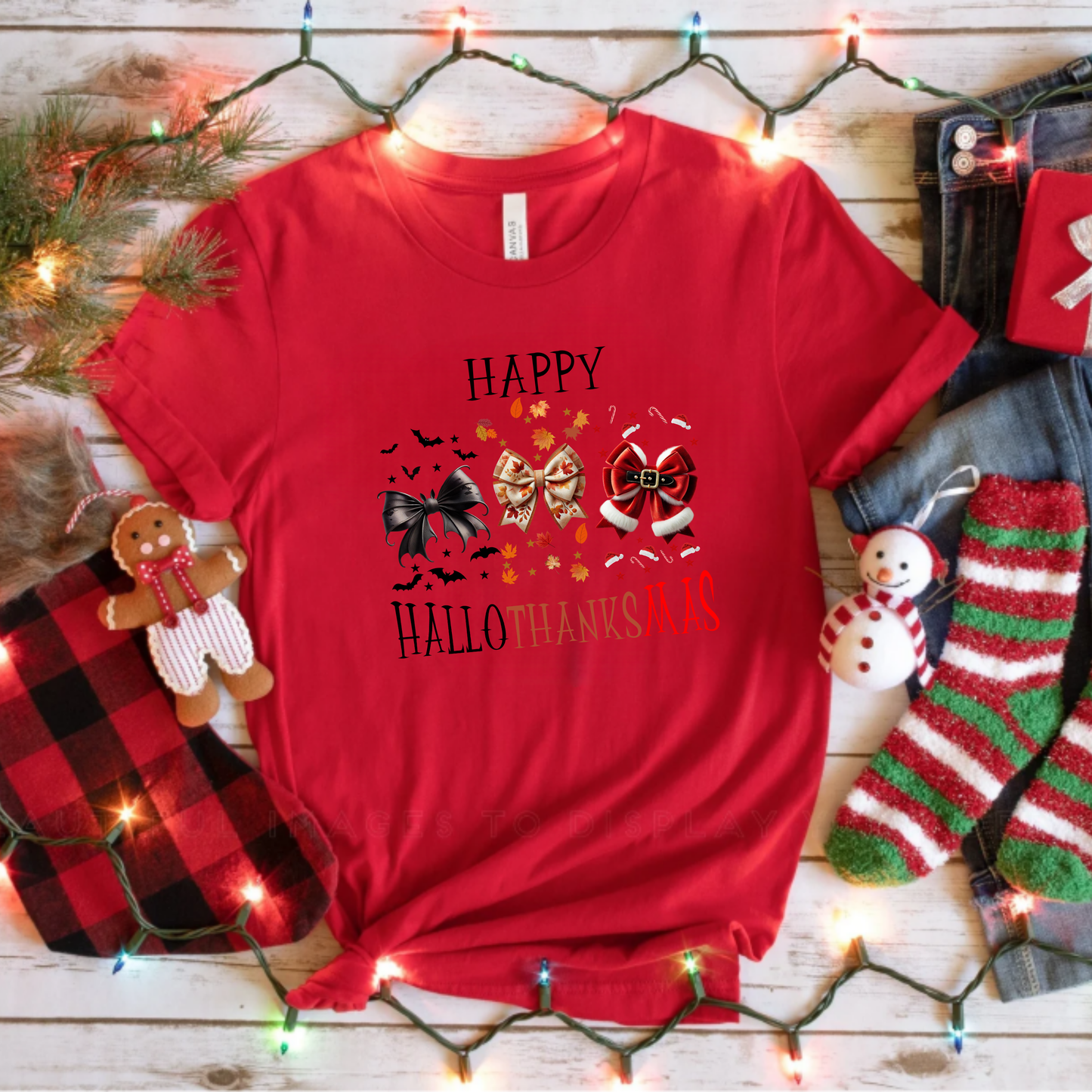 T-Shirt Happy Hallothanksmas Design