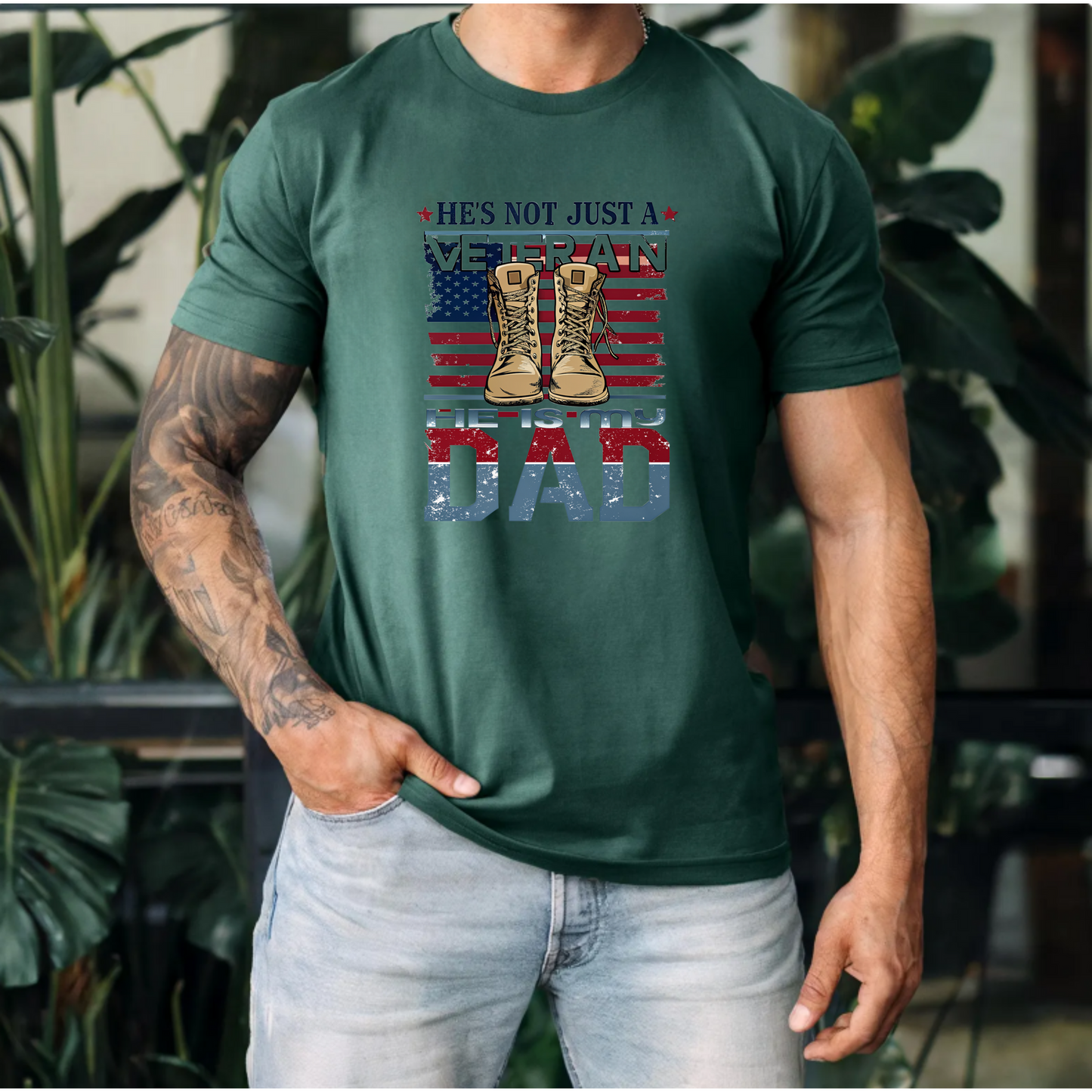 "He's not just a Veteran, He is my dad" Veteran Dad Unisex Tee