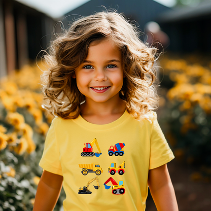 Construction Vehicles Print tee