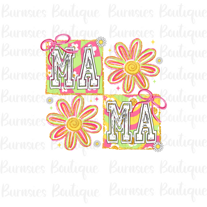 Floral retro Mama png