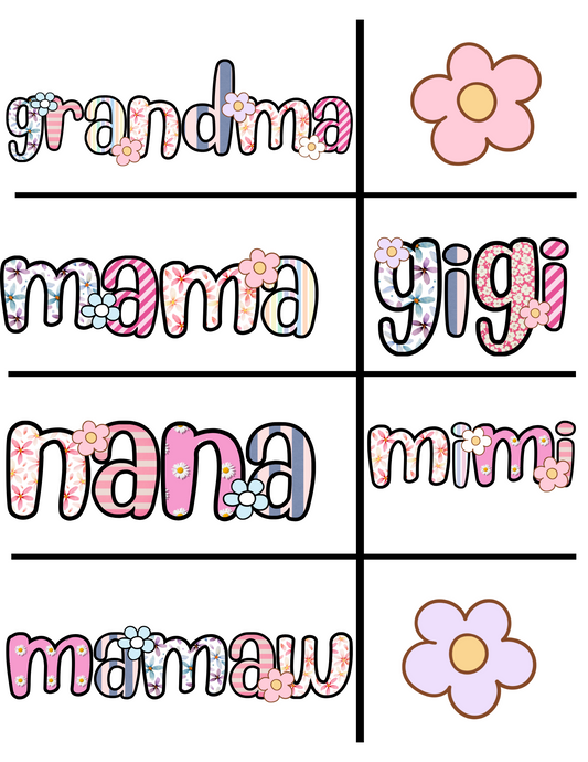 Family Grandma Names Unisex Tee