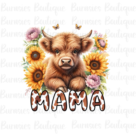 Highland Cow 'Mama' png digital download