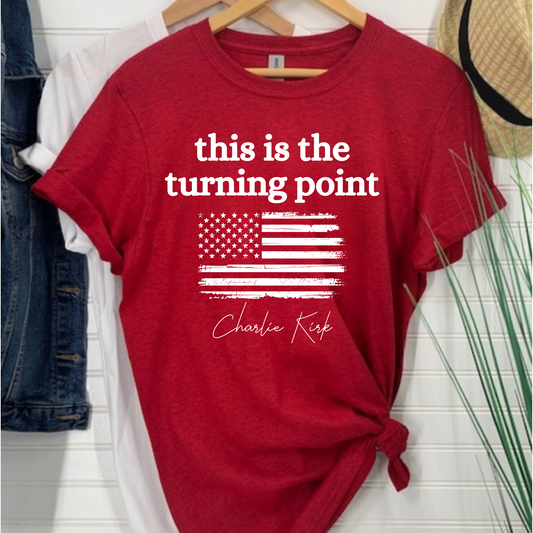 Unisex T-Shirt - 'Turning Point' Charlie Kirk Quote Tee